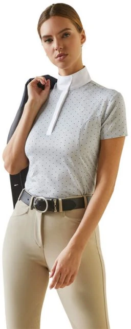 Ariat Aptos Show Shirt - Pearl Grey Dot