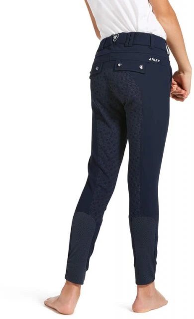 Ariat Youth Tri Factor Grip Full Seat Breeches - Navy - Image 2