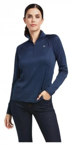 Ariat Sunstopper 2.0 1/4 Zip Baselayer - Navy