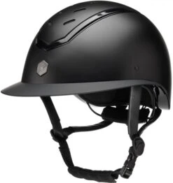 EQX Kylo Wide Peak Riding Hat - Black Matte/Black Gloss