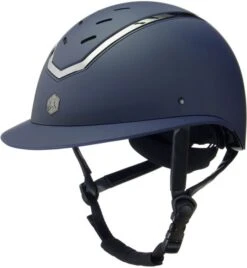 EQX Kylo Wide Peak Riding Hat - Navy Matte/Pewter