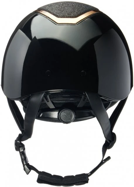 EQX Kylo Sparkly Riding Hat - Black Glossy/Rose Gold - Image 2